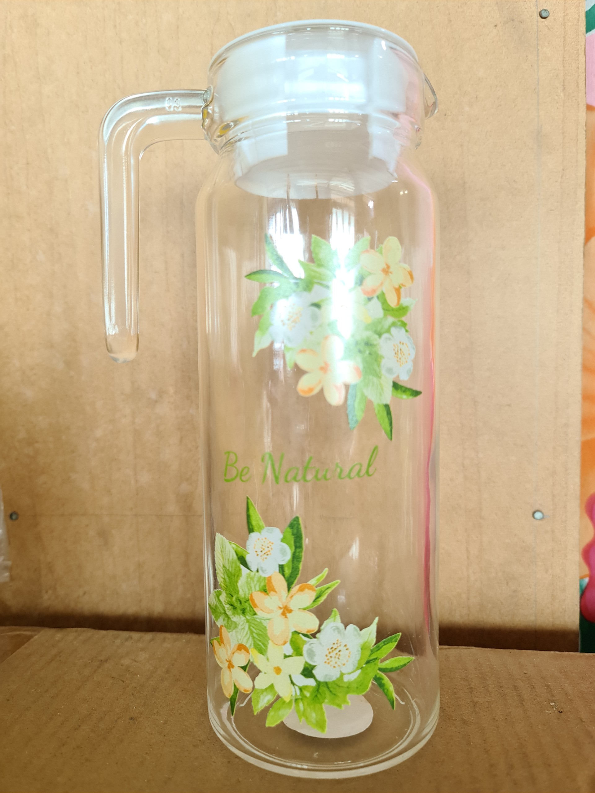 Bình thủy tinh hoa văn thiên nhiên 1.2L