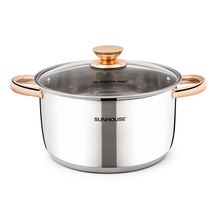 Nồi Luộc Gà, Nồi Inox 5 Đáy Từ Sunhouse MAMA 26cm SHG26230