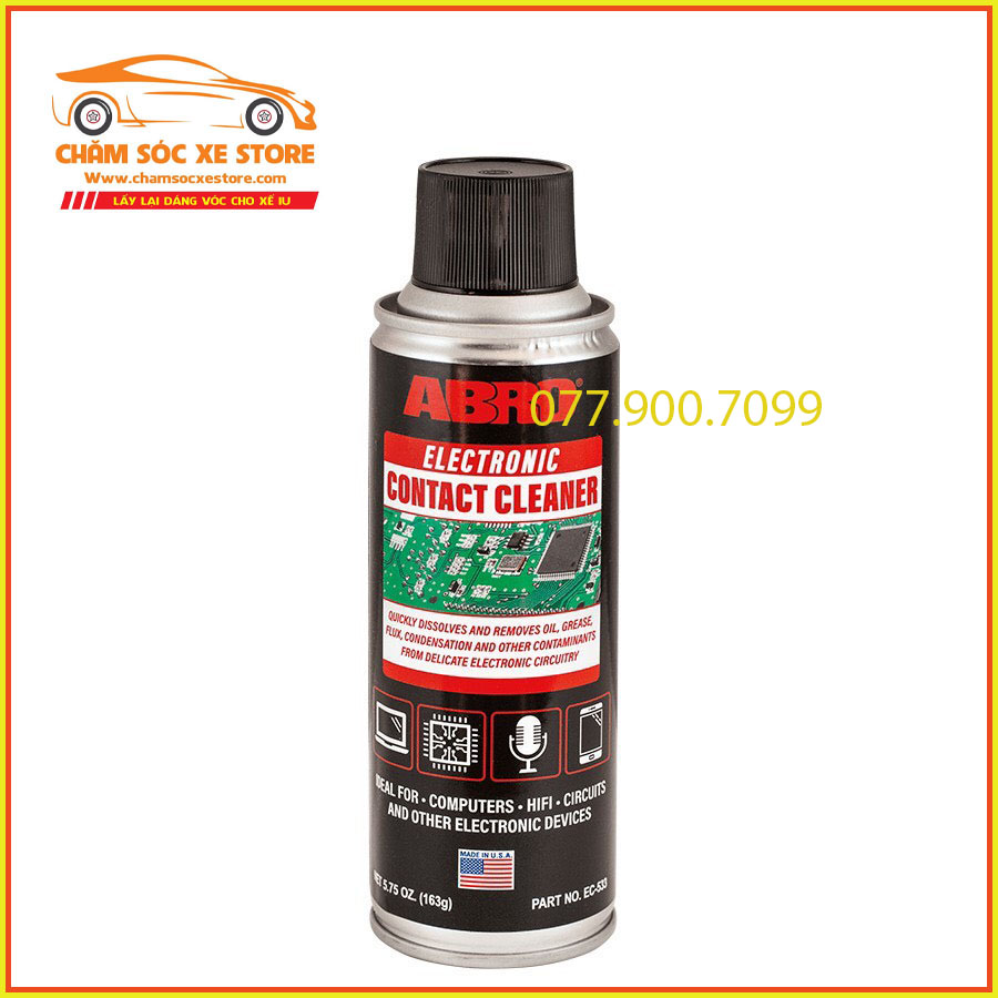 Chai Xịt Vệ Sinh Sạch Bo Mạch Điện Tử Abro Usa Electronic Contact Cleaner 163g