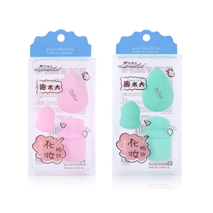 [HCM]Set 3 Bông Mút Trang Điểm Tán Kem Nền Siêu Mềm Mịn Lameila A787 - Giao Màu Ngẫu Nhiên