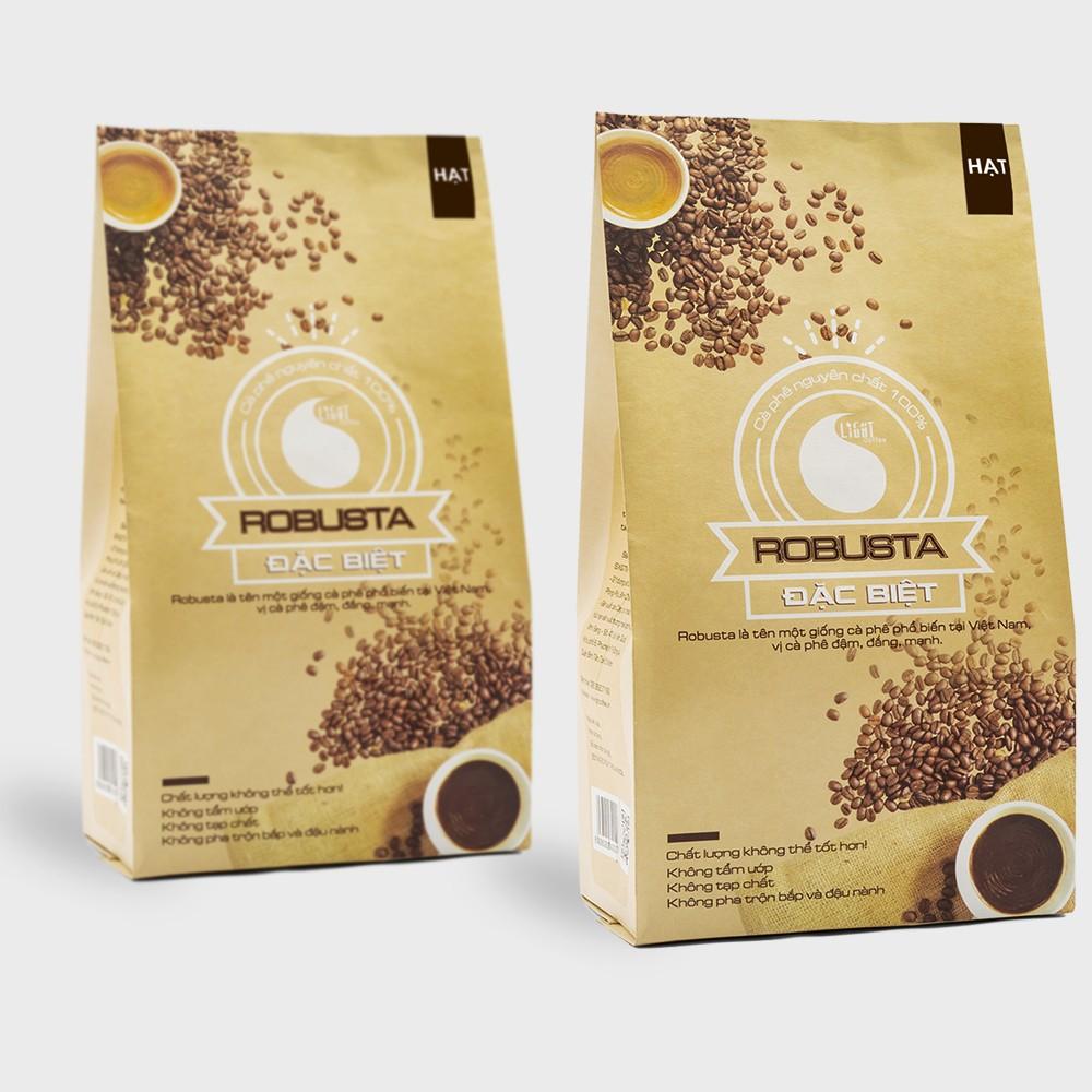 [HCM]1kg Cafe Hạt nguyên chất loại Đặc biệt Light Coffee đậm vị không tẩm ướp Gói 500gr - Light Coffee