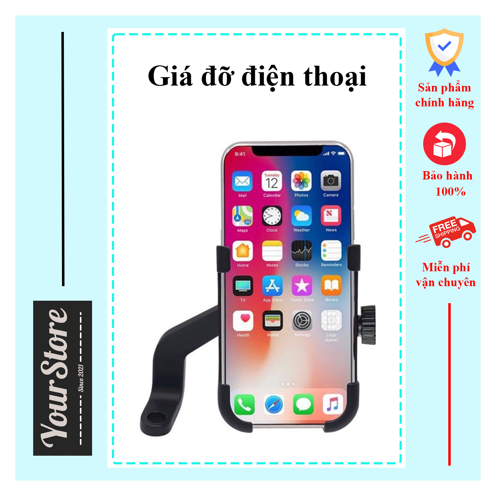 Giá Đỡ Điện Thoại Gắn Xe Máy kẹp điện thoại xe máy c2 kim loại chống cướp chống mưa gắn chân gương