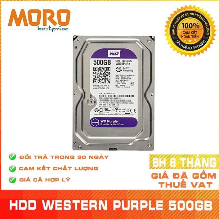 Ổ cứng Camera WD Purple 500GB - Nhập khẩu từ Nhật Bản, Hàn Quốc - Bảo hành 6 tháng 1 đổi 1