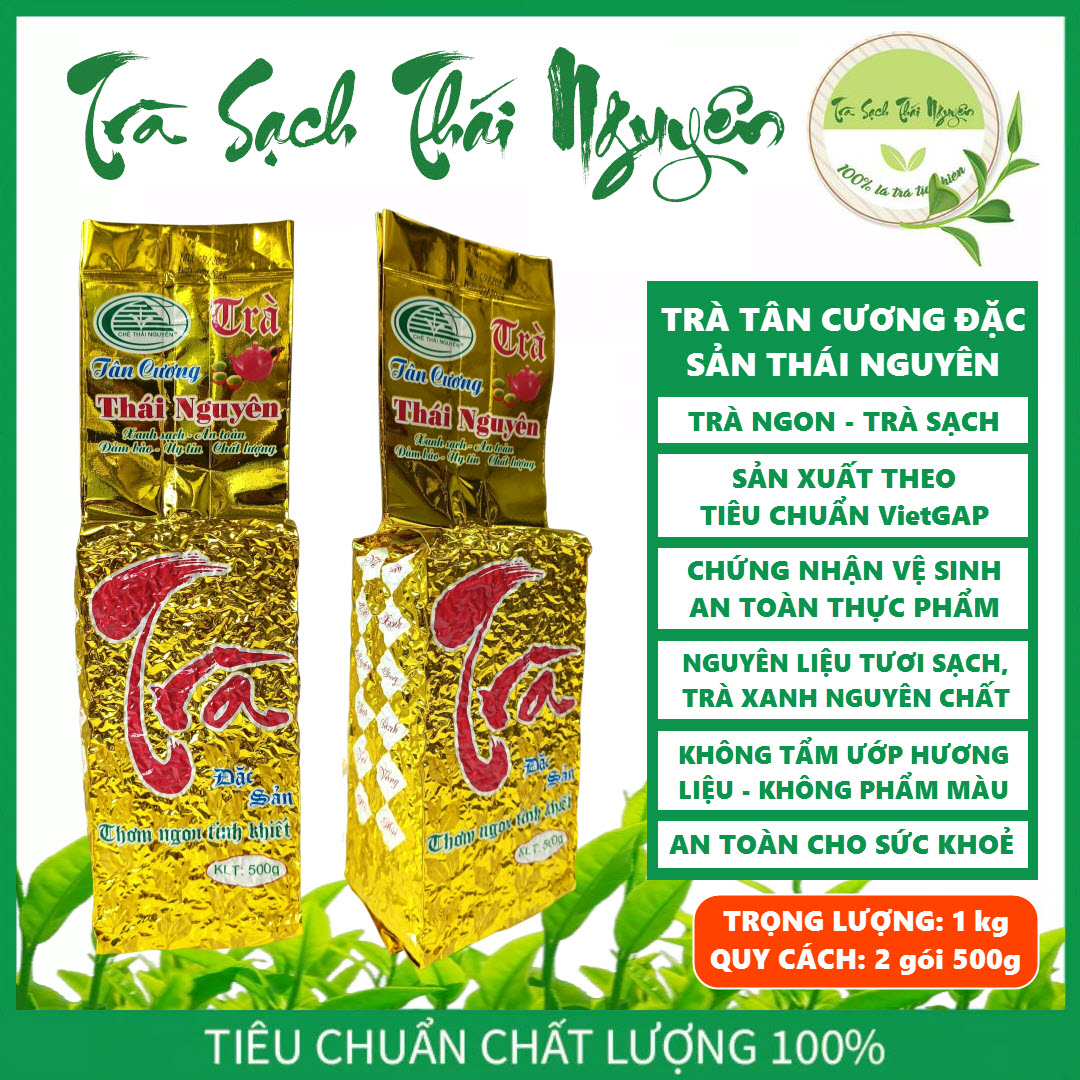 (TẶNG 100g KHI MUA 1kg) Trà Tân Cương Đặc Sản Thái Nguyên - Trà Bắc - Trà Xanh Nguyên Chất - Trà Thái Nguyên - Trà Sạch - (FREESHIP MAX)