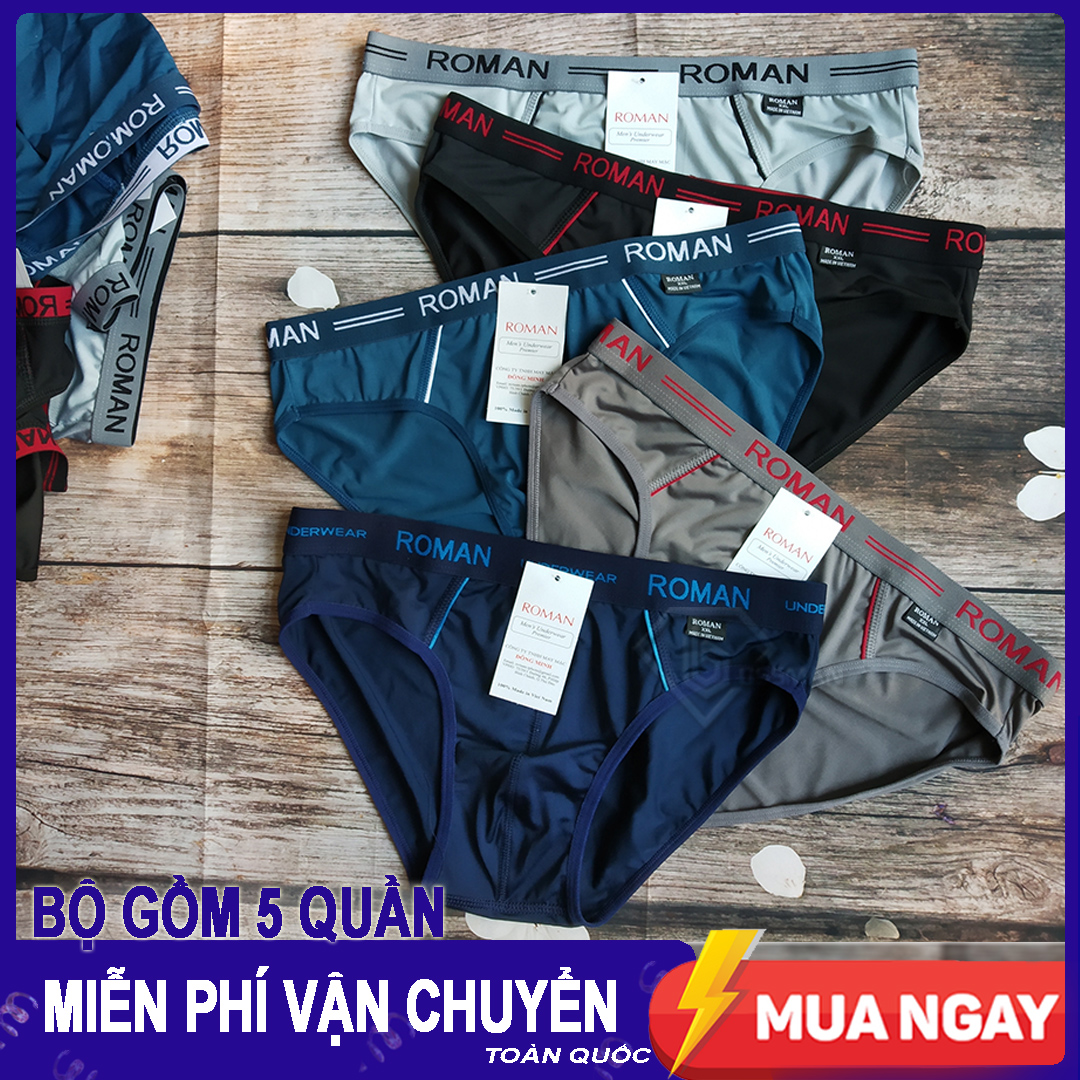 Combo 5 quần lót nam - nhiều màu - thun lạnh cao cấp roman