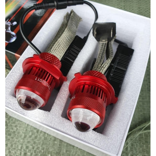 Đèn Pha led Ruby bi cầu mini chân H4 siêu sáng 2 màu cos vàng pha trắng cho xe máy ô tô