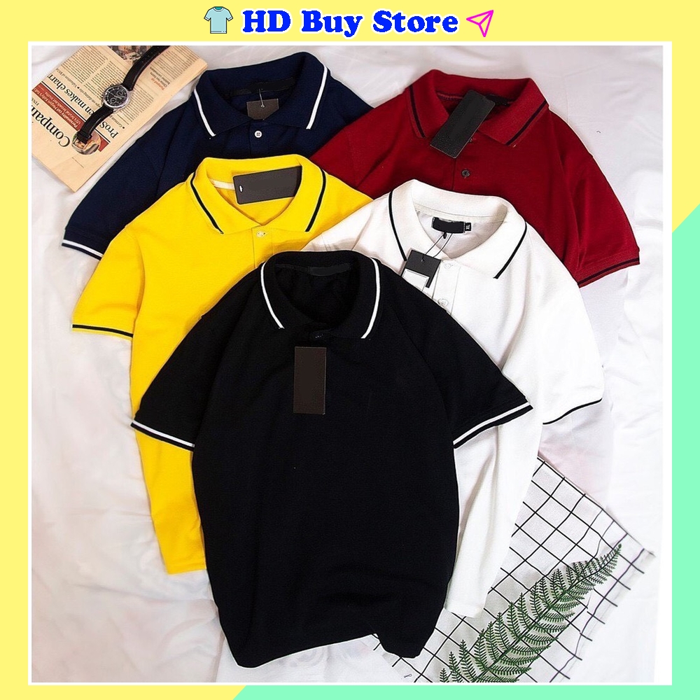 Áo polo nam HD Store cao cấp sang trọng lịch lãm, Áo thun polo ngắn tay có cổ vải Mè Thái mềm mịn nhiều màu lựa chọn