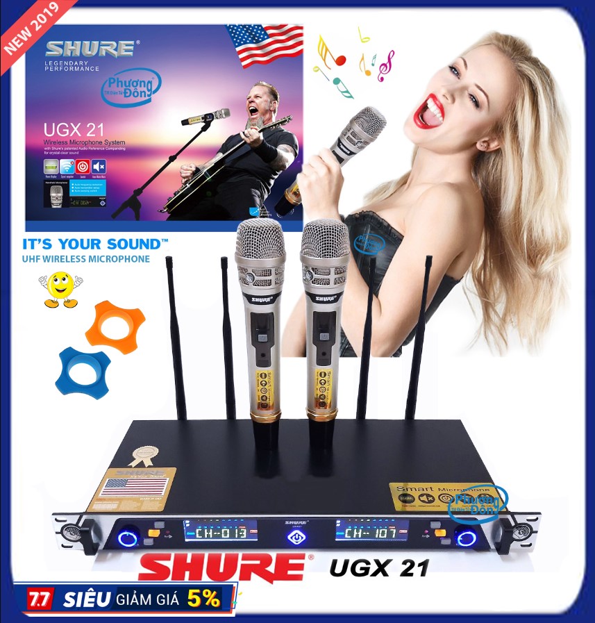 Micro dàn karaoke,Micro Shure không dây,Micro Shure made in USA