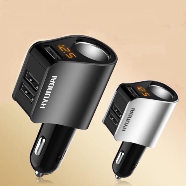Tẩu sạc HYUNDAI 1 tẩu tròn và 3 USB nhỏ - có đèn led báo điện ap acquy - Bình An Auto - Phụ Kiện Đồ Chơi Xe Hơi