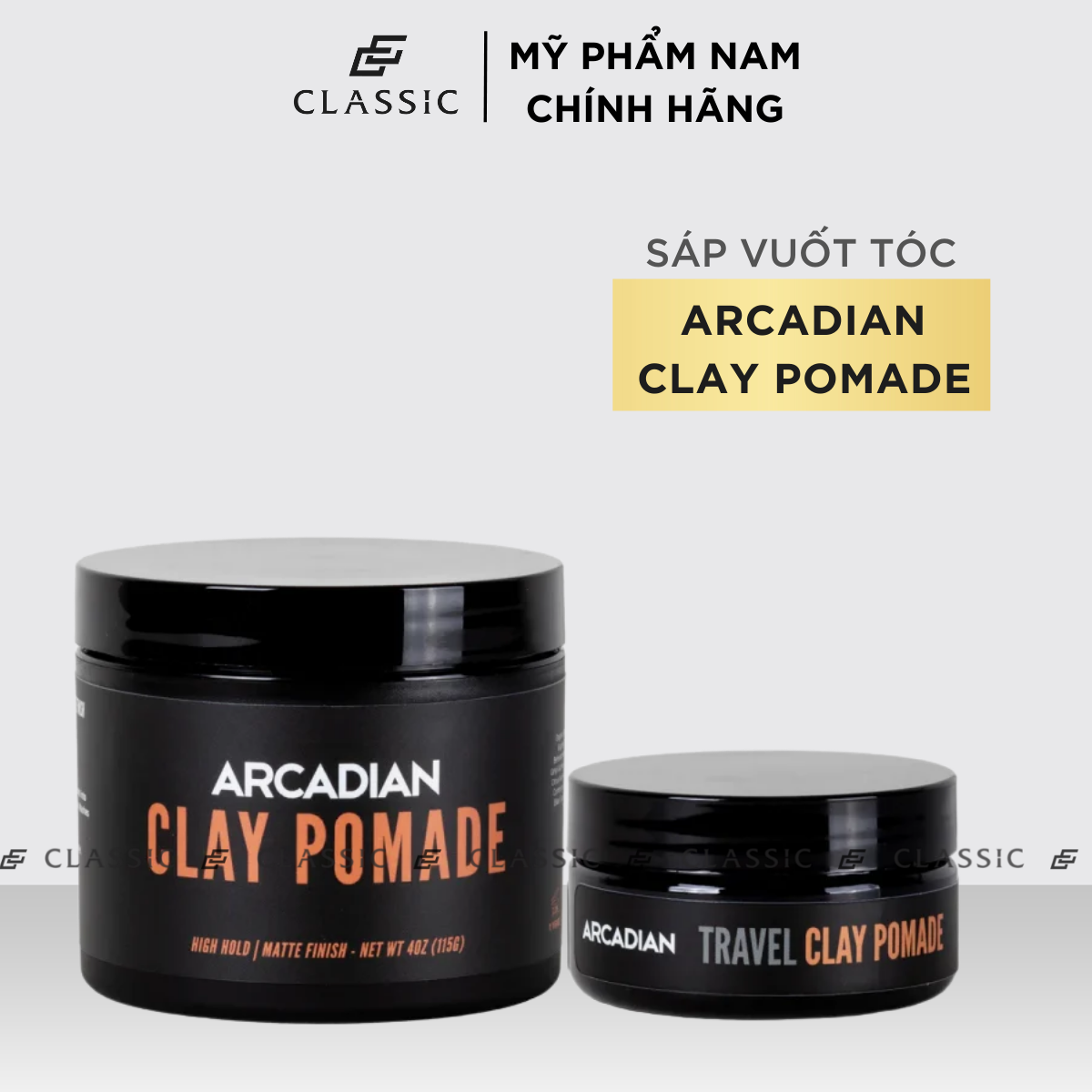 Sáp Vuốt Tóc Arcadian Clay Pomade 115g