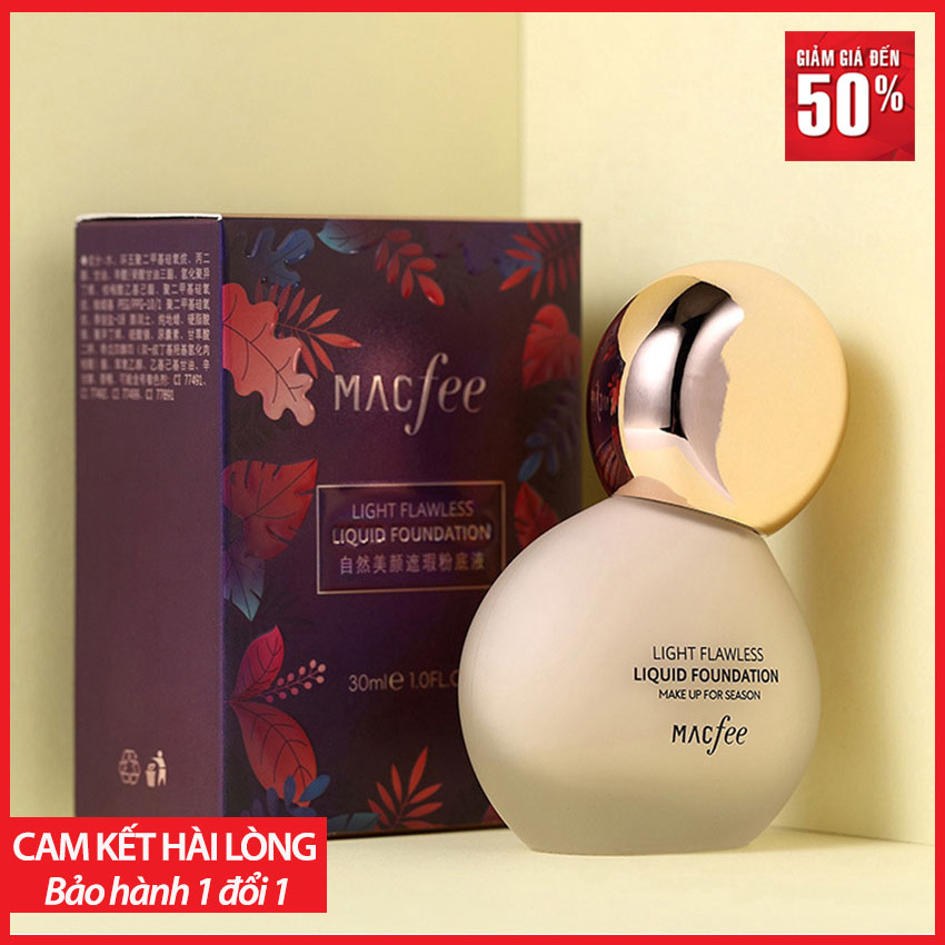 [SUPER SALE] Kem Nền Trang Điểm Cao Cấp; Kem Dạng Lỏng; 30ml; Siêu Che Phủ Khuyết Điểm; Giúp Da Trắng Sáng Tự Nhiên; Dưỡng Ẩm; Tạo Nên 1 Làn Da Mịn Màng; Đẹp Tự Nhiên Không Tì Vết