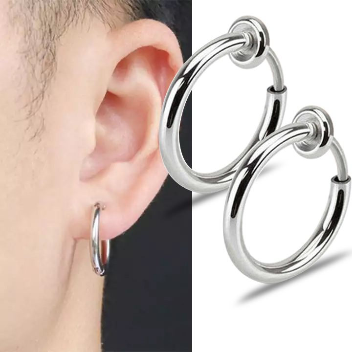 Bông tai không cần bấm lỗ (1 cặp), đẹp, bền màu, không đen không gỉ, nam nữ đều đeo được - thỏa sức thể hiện cá tính