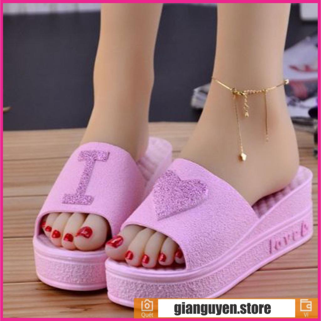 Dép Nữ, Dép Quai Ngang Chất Xốp Phối Love Mang Nhà Cực Chất Dễ Thương