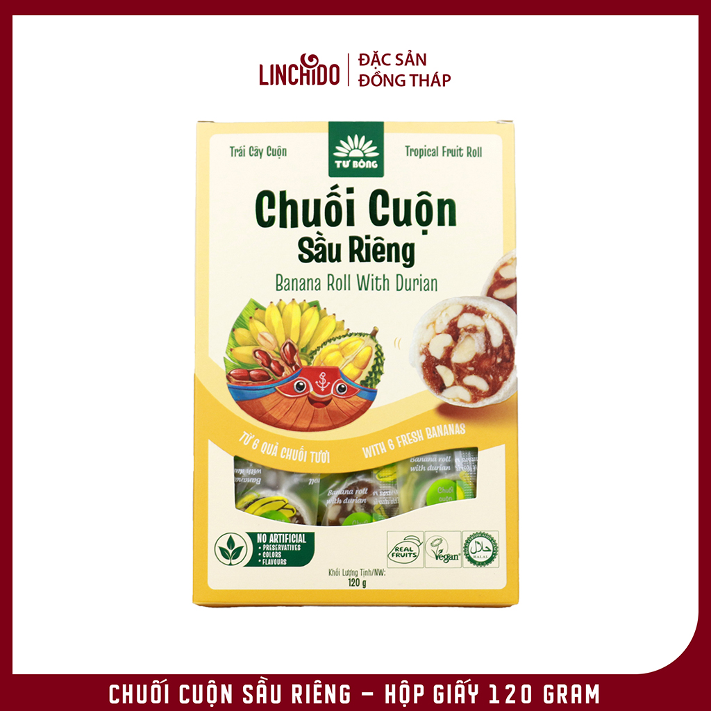 Chuối Cuộn Sầu Riêng - Hộp Giấy 120 Gram