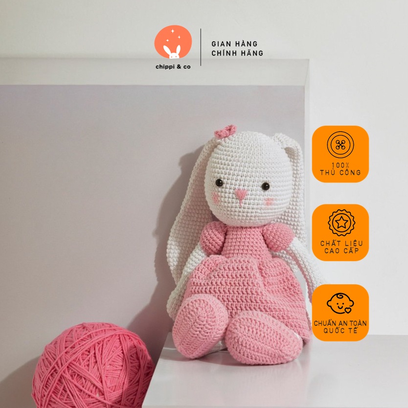 Gấu bông Thú nhồi bông cho bé - Thỏ Camellia - Đồ chơi cho bé cao cấp an toàn Chippico