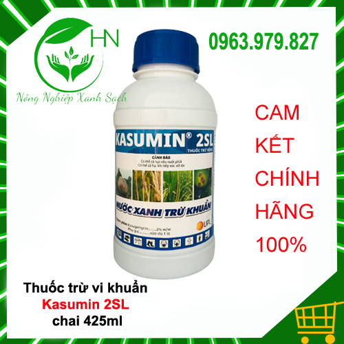 Thuốc trừ vi khuẩn Kasumin 2SL - Nước xanh trừ khuẩn chai 425ml