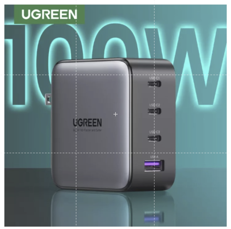 Sạc nhanh ugreen 100w gan chính hãng + dây sạc 100w