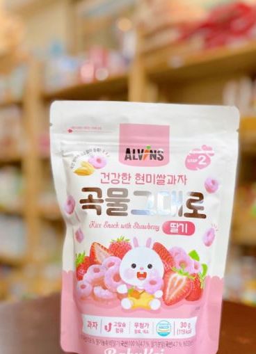 [HCM]Thực phẩm bổ sung bánh gạo lứt cho bé Vị Dâu Alvins 30g - LeVyStore - TheGioiHangNhap