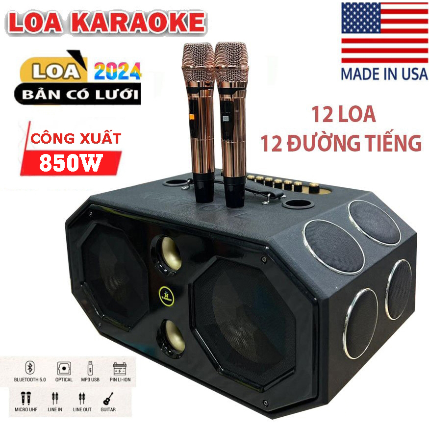 ( HÀNG MỸ ) Loa Karaoke Xách Tay JBL Z20 PRO 12 Đường Tiếng Siêu Trầm, Công Suất Lớn 850W, Hệ Thống 12 Loa 2 Bass 20Cm 8 Trυng 2 Treble, Chống Hú Rít - Tích Hợp Chỉnh Echo, Reverb, Loa Bass Mạnh, Âm Thanh Cực Chắc, Kết Nối Bluetooth 5.0 - Usb