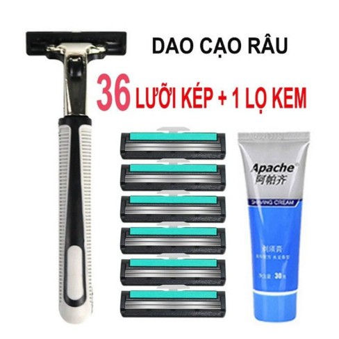 [HCM][SALE] BỘ DAO CẠO RÂU 36 LƯỠI SIÊU BÉN CAO CẤP - BỘ DAO CẠO RÂU TẶNG KÈM 36 LƯỠI DAO KÉP HÓT HÍT