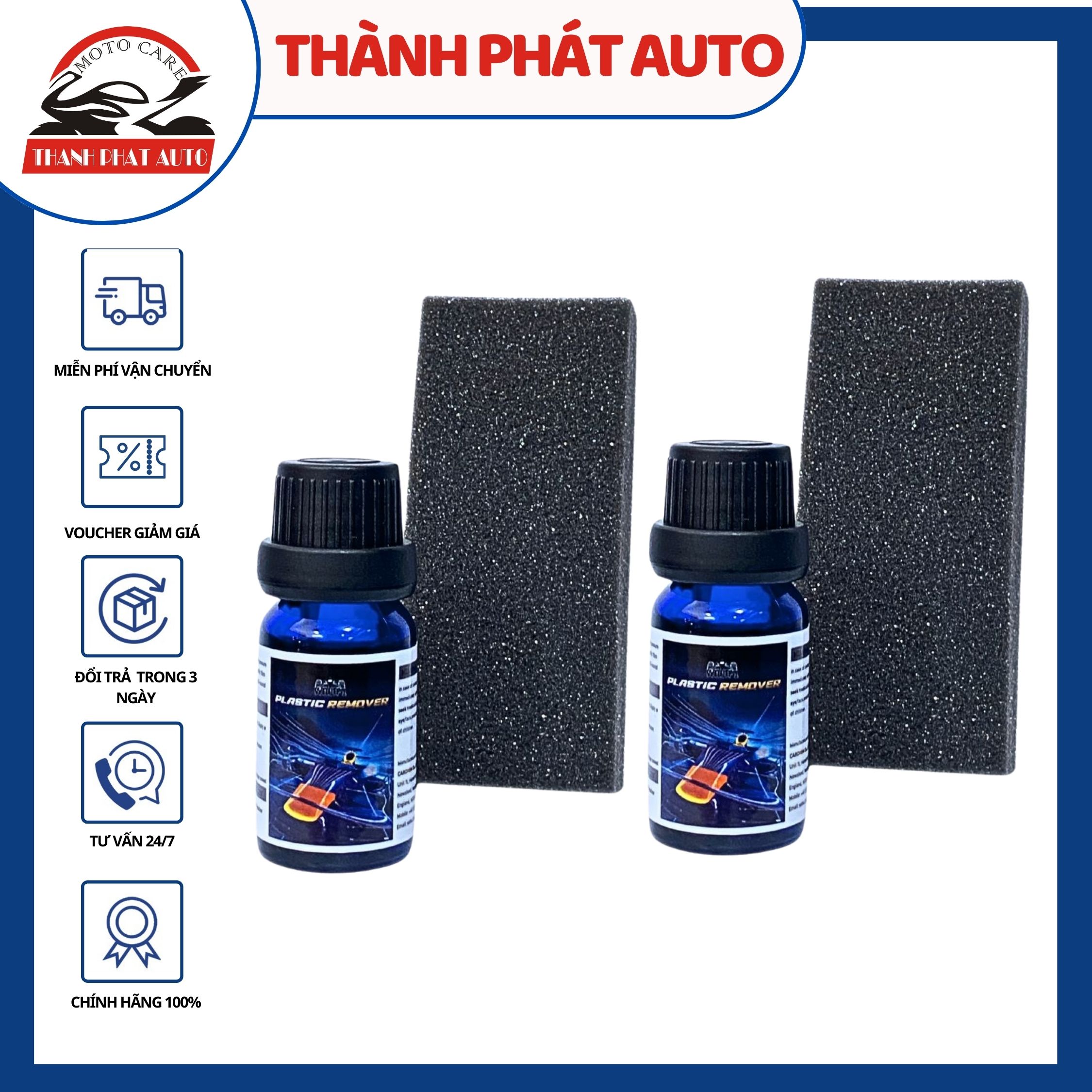[HCM][COMBO 2 CHAI ] Phục hồi nhựa nhám Remover 10ml phục hồi nhựa bạc màu làm mờ vết trầy xước lấy lại màu đen óng như ban đầu