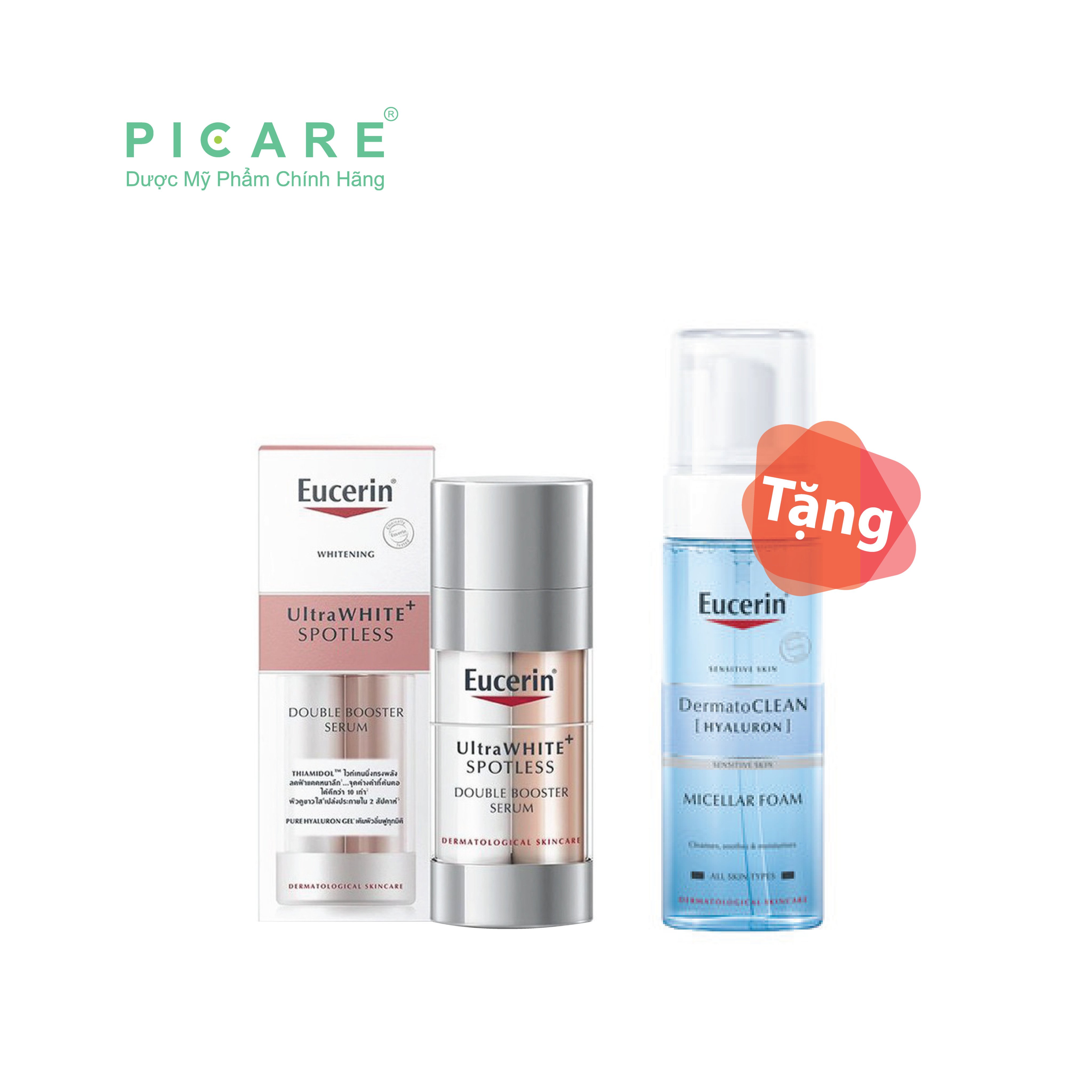 [GIẢM 20K ĐƠN 399K] Eucerin Tinh chất giảm thâm nám và dưỡng trắng da Eucerin UltraWHITE+ Spotless Double Booster Serum 30ml Tặng Bọt Tẩy Trang Dematoclean 150ml
