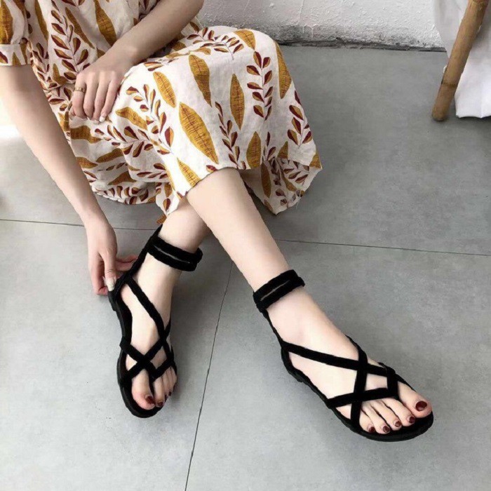 Giày sandal chiến binh cao cổ dây kéo xỏ ngón