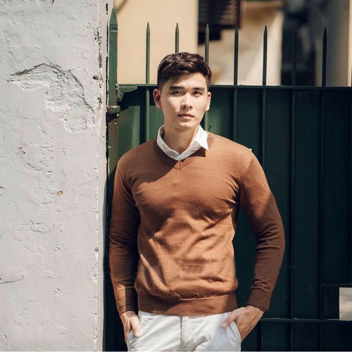 Áo len nam cổ tim chất dệt kim - Áo sweater nam, Áo len nam, Áo len 2023, Áo len nam hà nội