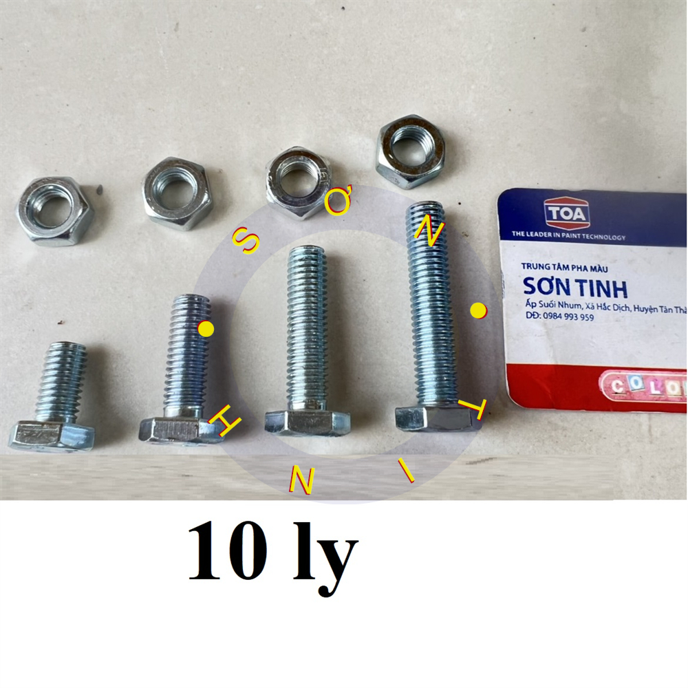 1 con bù long + con tán M10 (10ly) bulong tán bộ