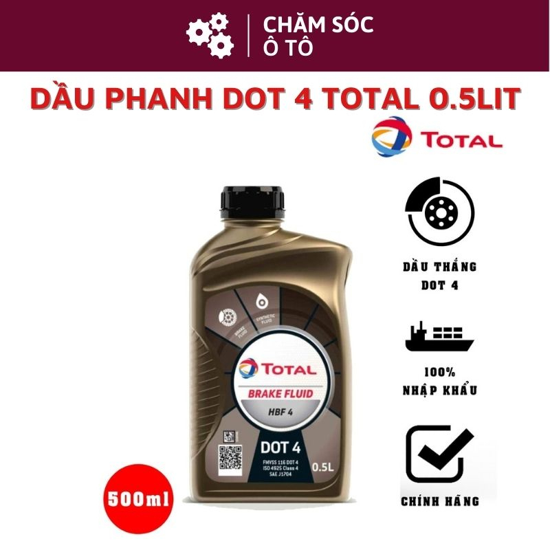 Dầu Phanh Dầu Thắng Dot 4 Total HBF 4 - 0.5 Lít Nhập Khẩu Singapore