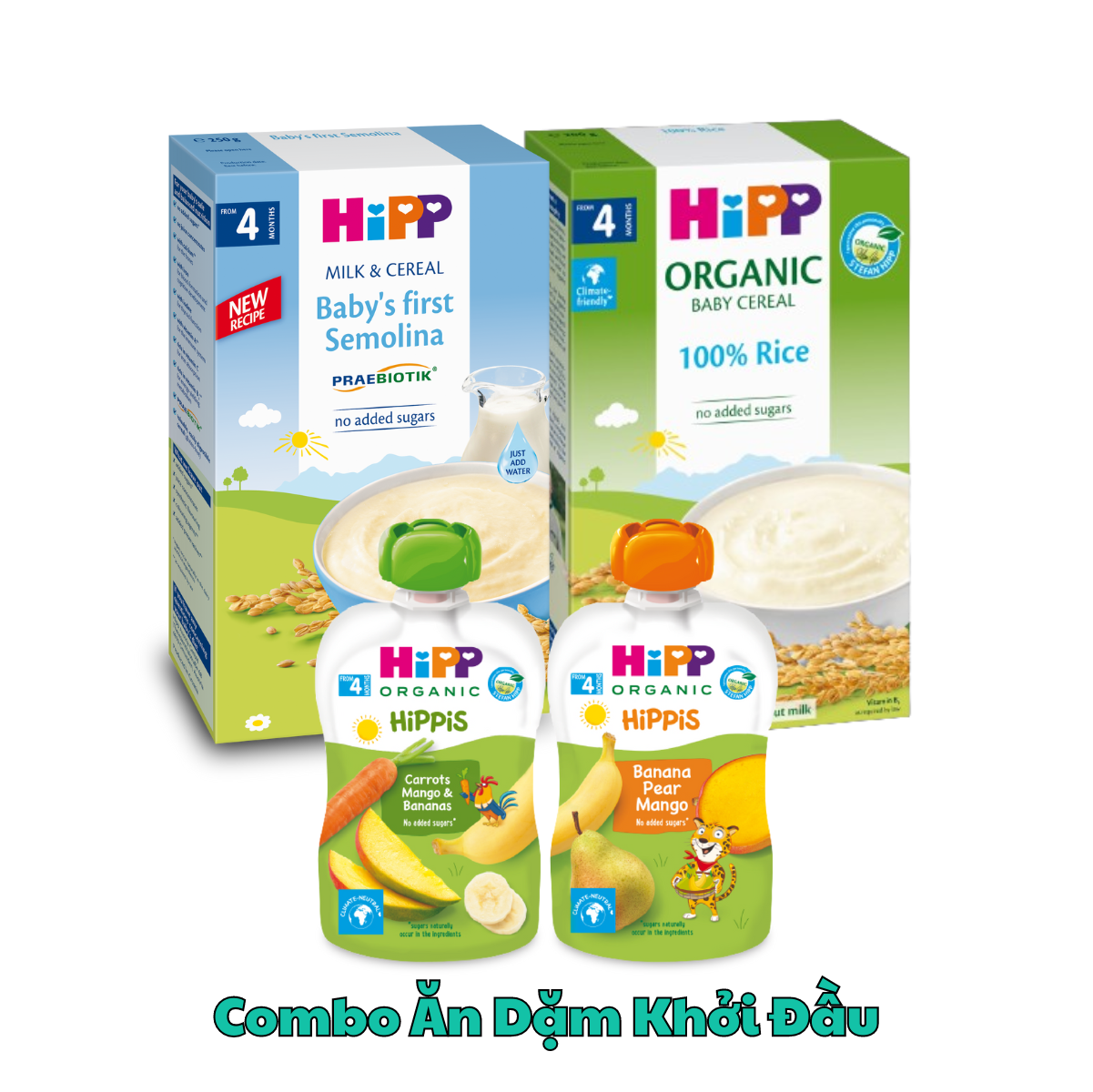 Combo ăn dặm HiPP Organic số 1: Ăn dặm khởi đầu
