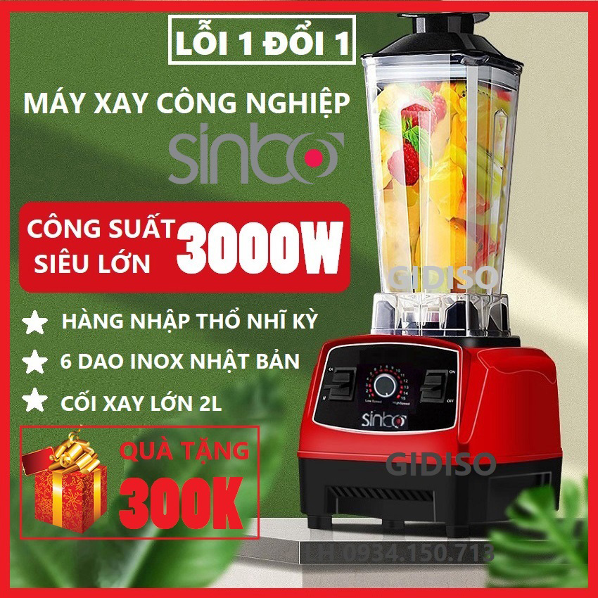 Máy xay công nghiệp SINBO 3000W hàng nhập Thổ Nhỹ Kỳ, Máy xay sinh tố đa năng, máy xay sinh tố công nghiệp, máy xay thịt, xay hoa quả, xay hạt làm sữa đậu...