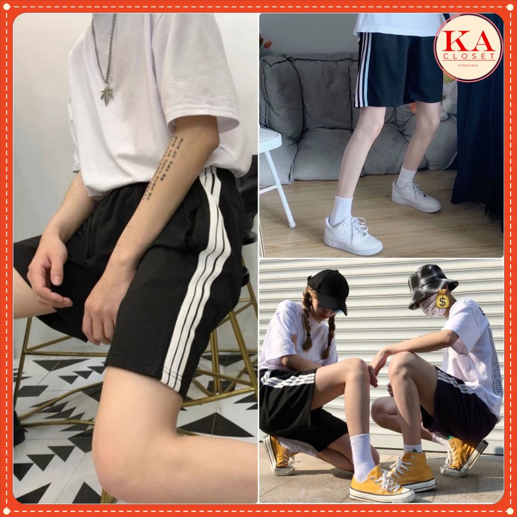 Quần đùi short ba sọc ka closet quần short unisex nữ siêu rẻ