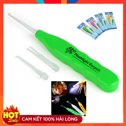 Combo 2 Dụng cụ Lấy Ráy Tai Có Đèn An Toàn cho bé Kèm Ba Đầu Lấy Tiện Lợi
