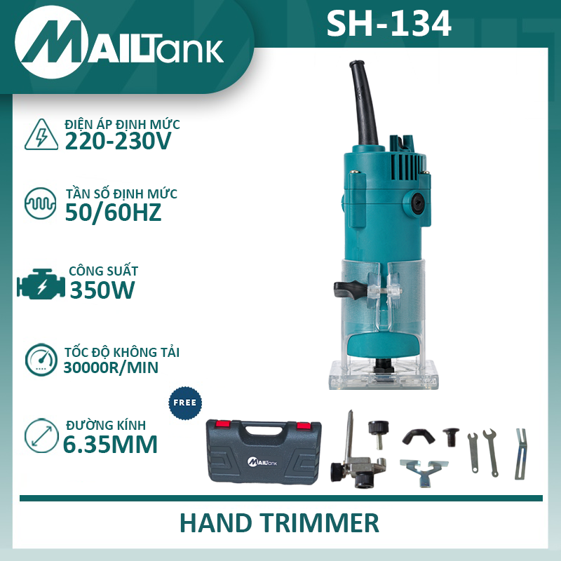 MAILTank Máy Soi Gỗ Cầm Tay - máy đục mộng gỗ cầm tay phay gỗ phay gỗ máy soi mộng gỗ Máy Phay Gỗ Công, Vòng Tua Máy phay gỗ cầm tay cốt 6.35mm 350W máy soi gỗ máy phay alu tạo rãnh máy soi gỗ cầm tay, máy phay mini SH134