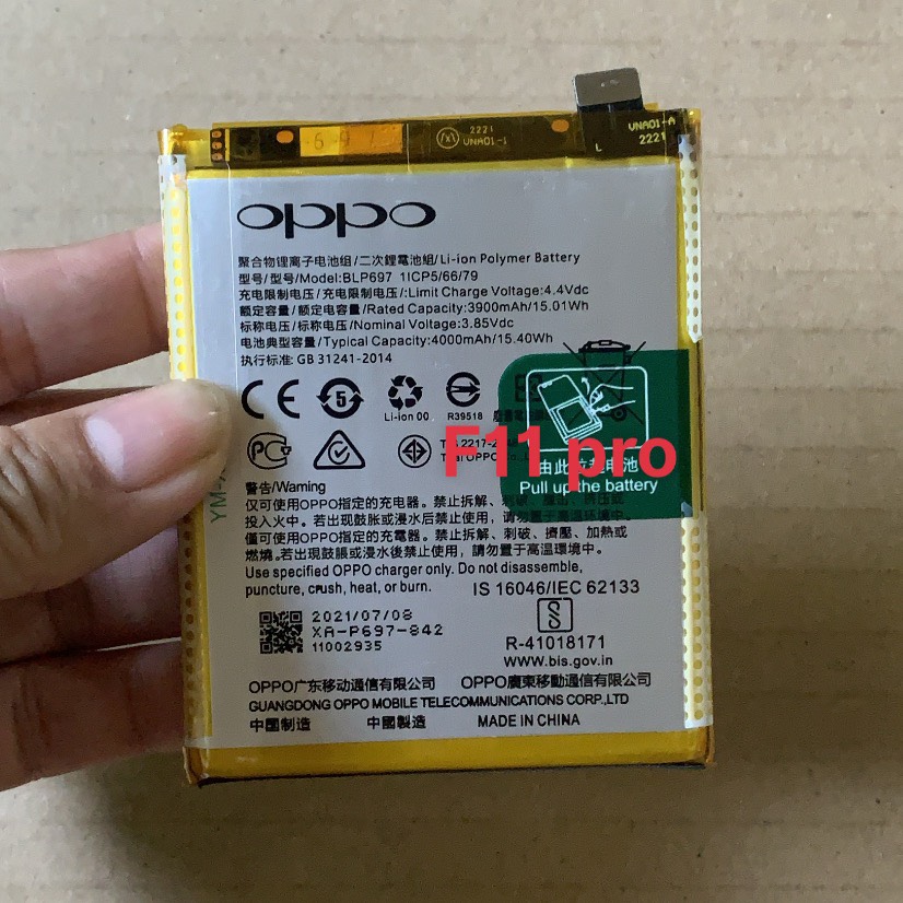 Pin blp697 /oppo f11 pro zin dung lương 4000mah