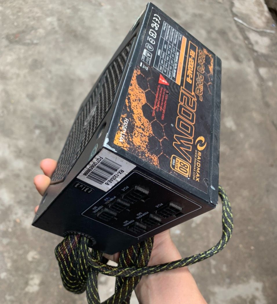 Nguồn trâu pc công suất cao: raimax diamond 1800w 90plus gold cũ, 1200w, 80w,...
