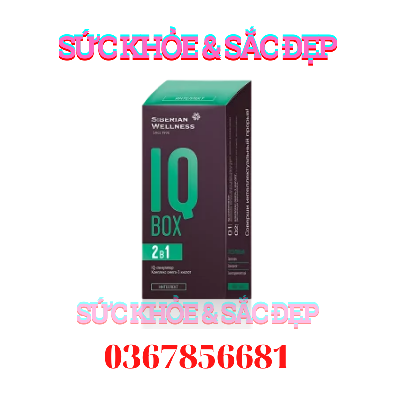 IQ BOX - Viên uống hoạt huyết dưỡng não, bổ não, tăng cường trí nhớ IQ BOX Siberian Wellness Siberi Nga – 30 túi – Date T8/2023