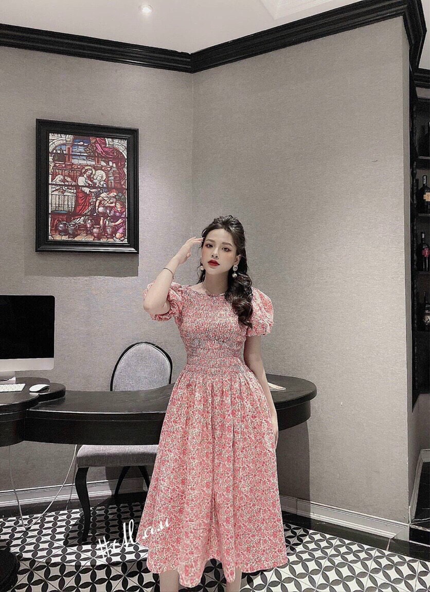 [ Voucher 50k Freeship Max 0 đồng toàn quốc ]ĐẦM HOA NHÍ CÔNG CHÚA ÁO CỔ TRÒN, TAY BÚP, DÁNG VÁY XÒE SANG CHẢNH, BO CHUN PHẦN EO TÔN DÁNG, CHẤT VẢI VOAN DÀY DẶN, MÁT MẺ