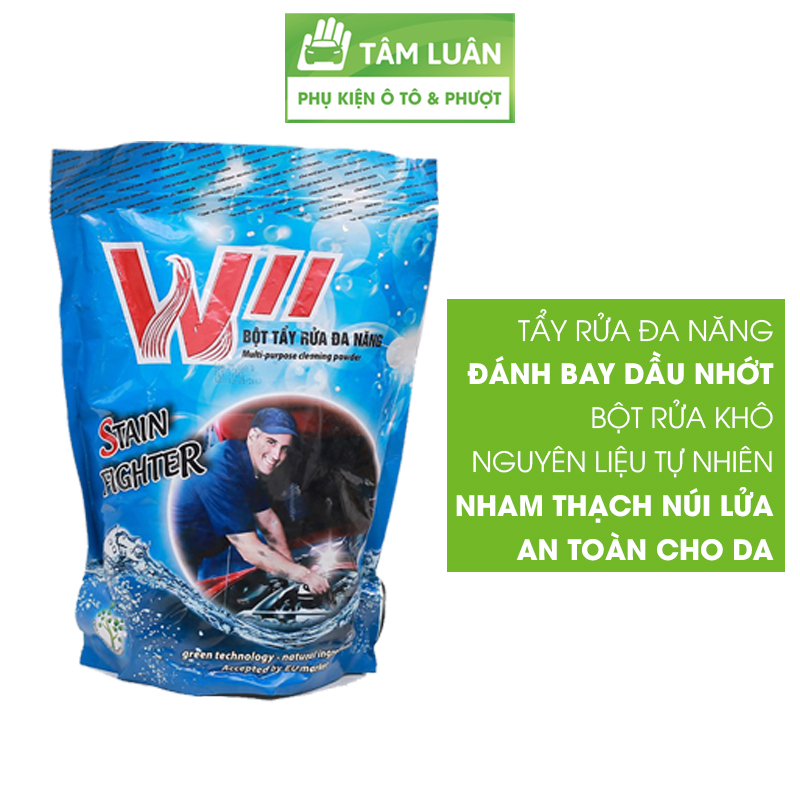 Bột tẩy rửa đa năng Wii chất liệu NHAM THẠCH NÚI LỬA, RỬA KHÔ an toàn không hại da tay, bột tẩy rửa xoong nồi, bột tẩy rửa xe máy, bột tẩy rửa ô tô