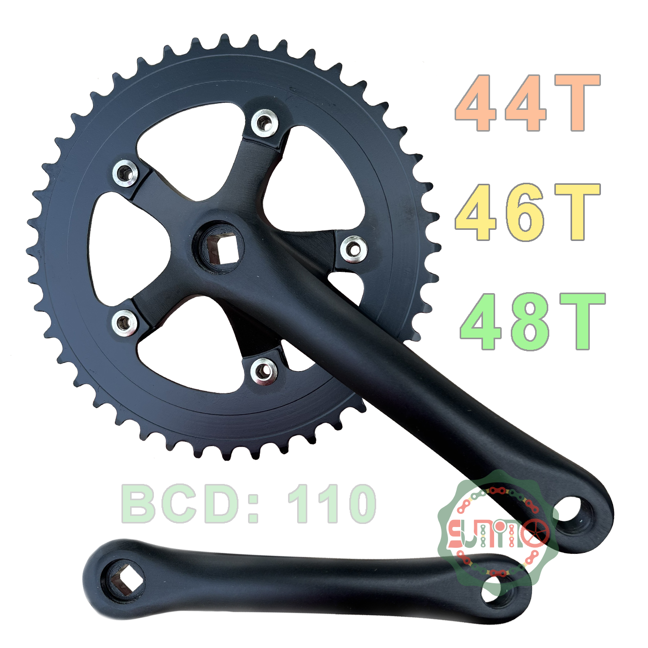 Giò dĩa cốt vuông BCD110 nhôm 5 chấu cho xe đạp fixed gear