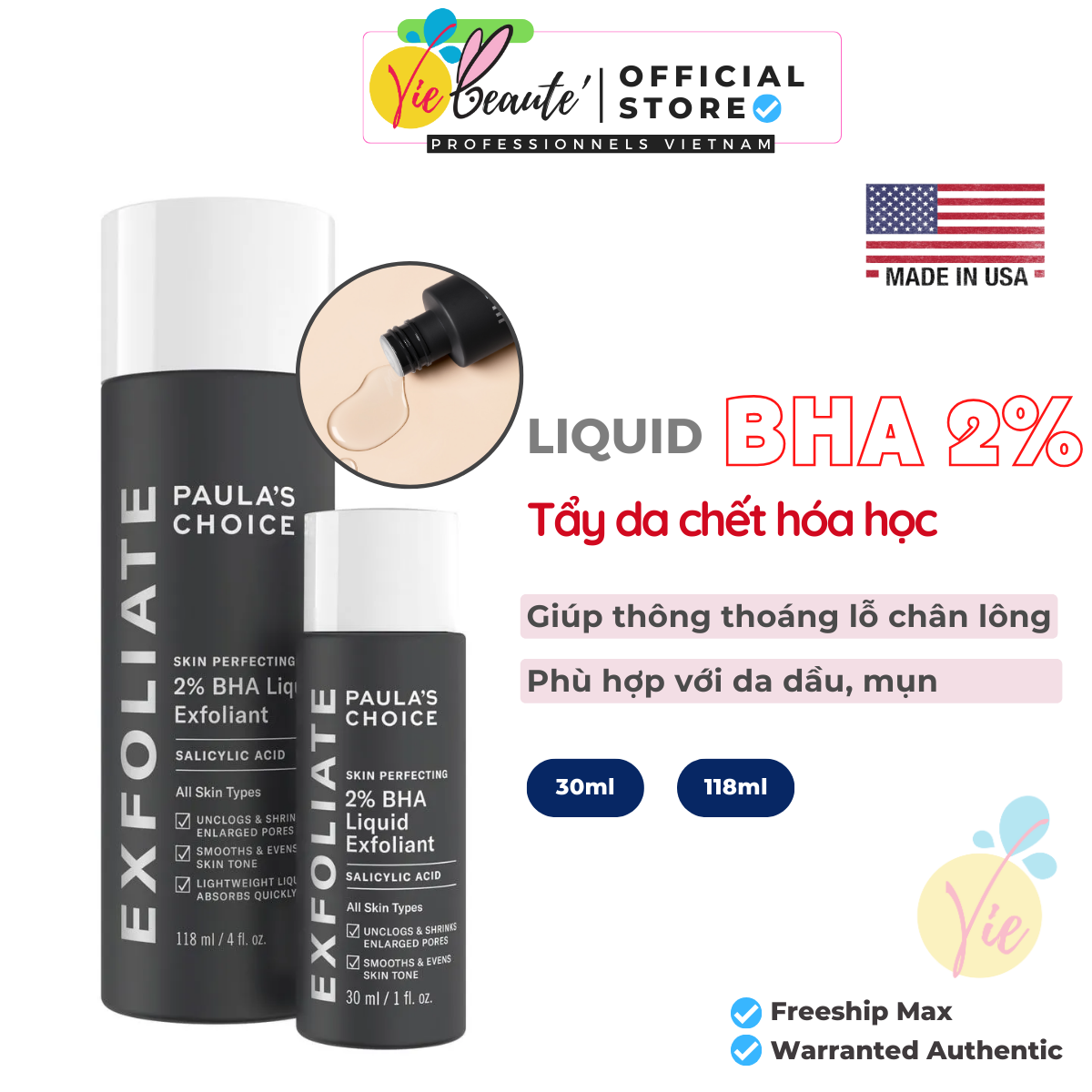Tẩy tế bào chết Paula s Choice Skin Perfecting 2% BHA Liquid Exfoliant