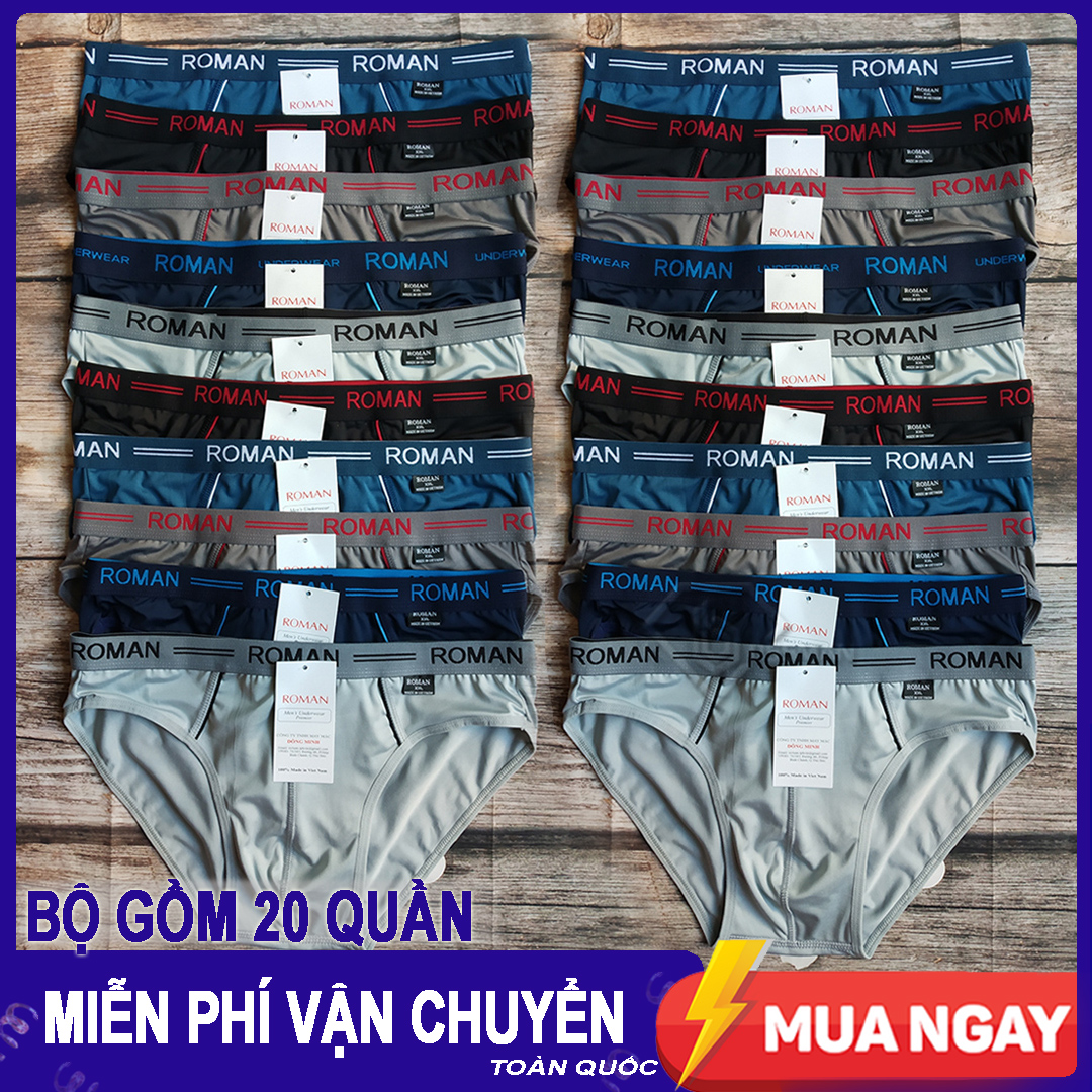 Combo 20 quần lót nam - nhiều màu - thun lạnh cao cấp romanbm1