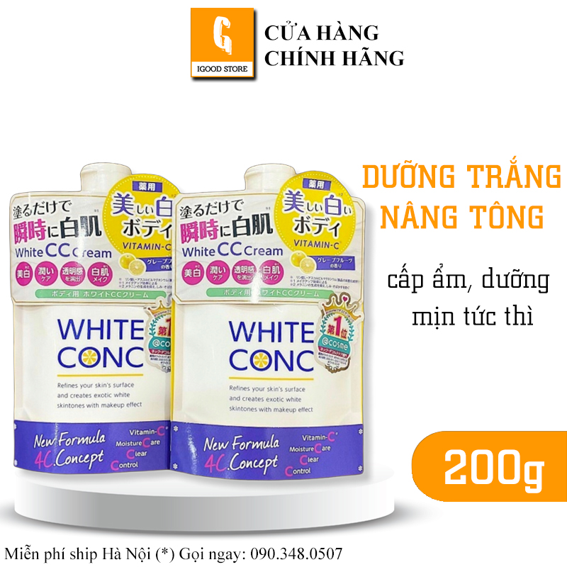 Kem dưỡng thể trắng da white conc white cc cream 200g