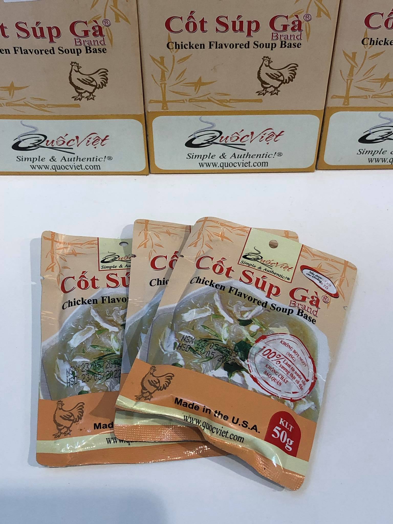GIA VỊ NẤU CỐT SÚP GÀ QUỐC VIỆT FOODS 50G