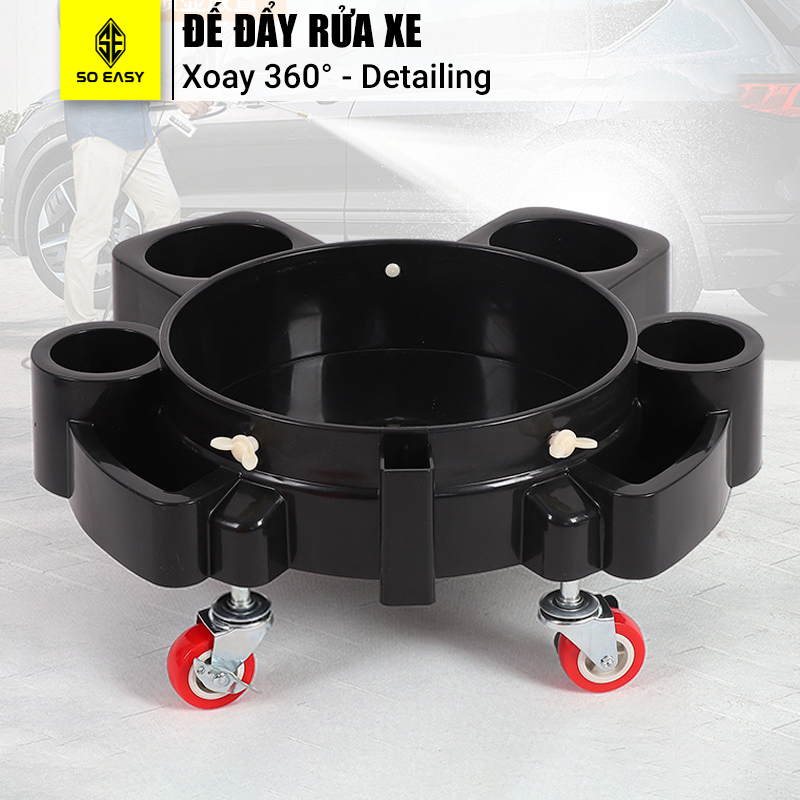 Chân đế xoay đựng xô nước rửa xe 20 lít RX50-CD bằng nhựa có chân bánh xe dễ dàng di chuyển dùng đựn