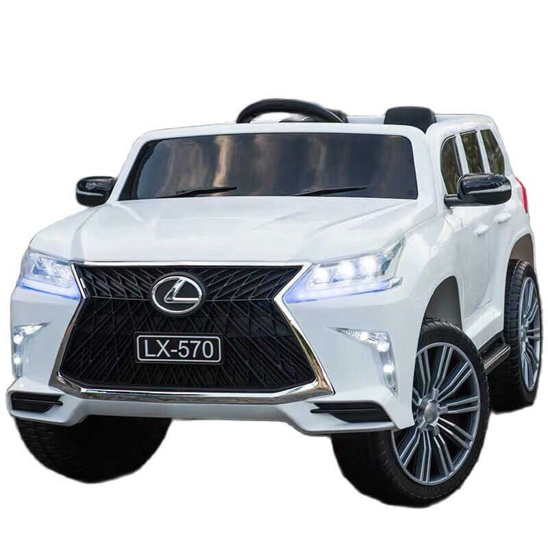 Ô tô điện trẻ em 2 chế độ tự lái và điều kiển từ xa LEXUS 570 2 chỗ ghế đôi 4 động cơ ắc qui lớn 12v (Đỏ-Trắng-Xanh-Đen)