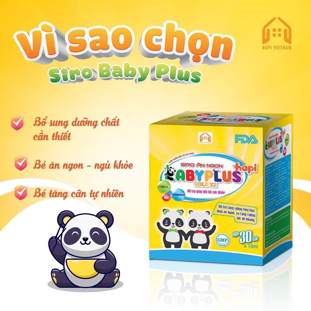 Siro ăn ngon baby plus chính hãng - giúp bé hết biếng ăn, tăng cân tự nhiên, tăng sức đề kháng, hết táo bón, babyplus