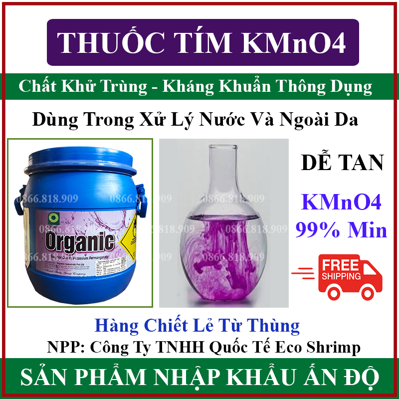 1 kg bột thuốc tím kmno4 99% nhập khẩu ấn độ - tắm cá - xử lý chuồng trại