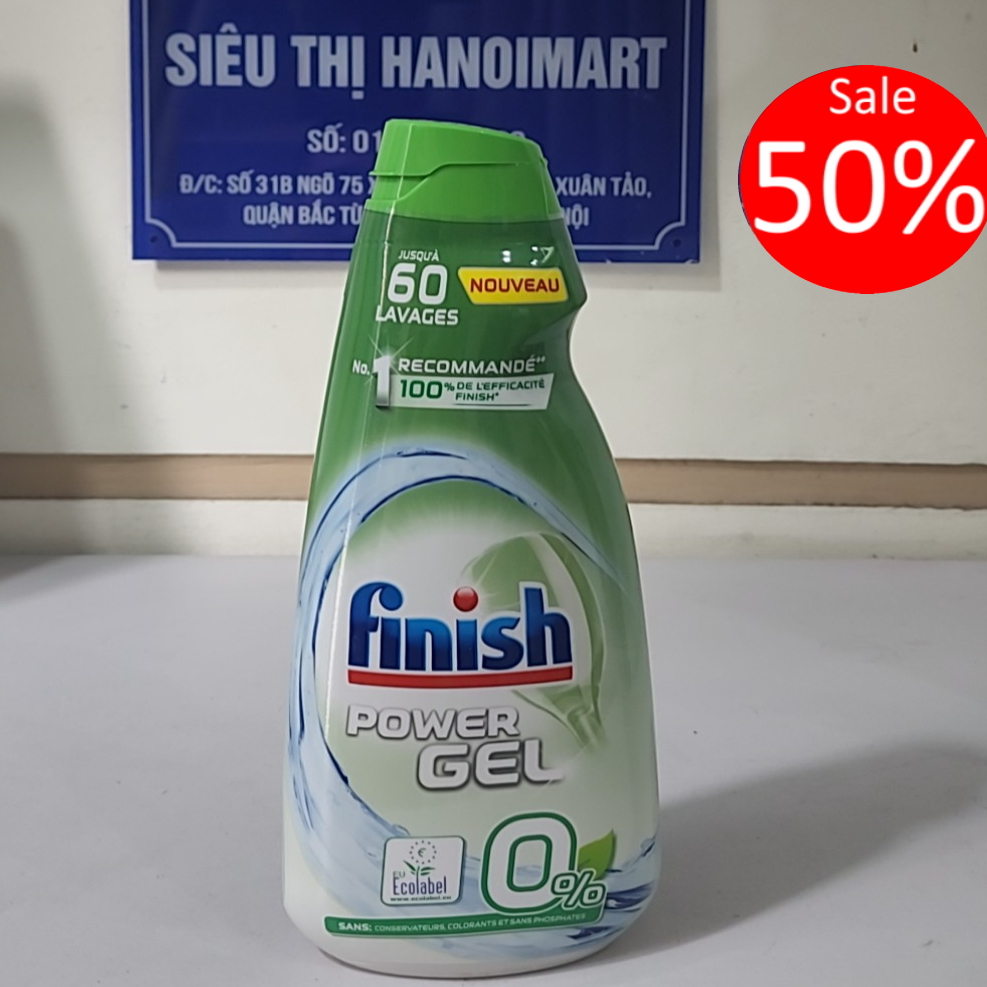 Gel Rửa Bát Finish Hữu Cơ 900Ml, Xà Phòng Nước Rửa Bát Finish Gel Eco 900Ml Dùng Cho Máy Rửa Bát Chén